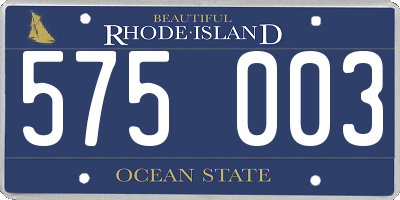 RI license plate 575003