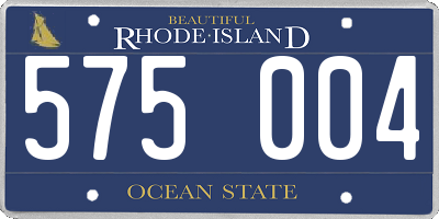 RI license plate 575004