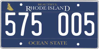 RI license plate 575005