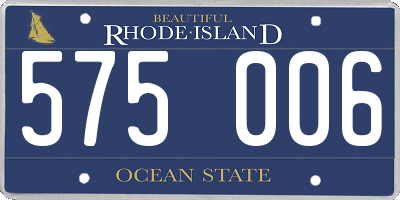 RI license plate 575006
