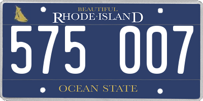 RI license plate 575007