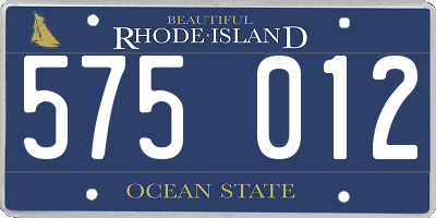 RI license plate 575012