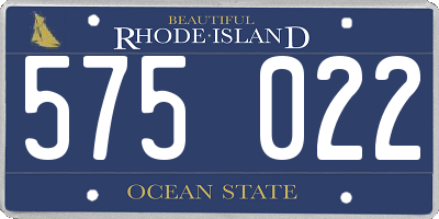 RI license plate 575022