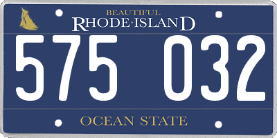 RI license plate 575032