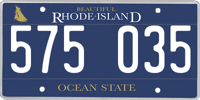 RI license plate 575035