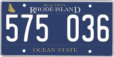 RI license plate 575036