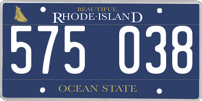 RI license plate 575038