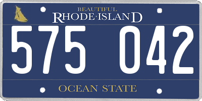 RI license plate 575042