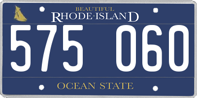 RI license plate 575060