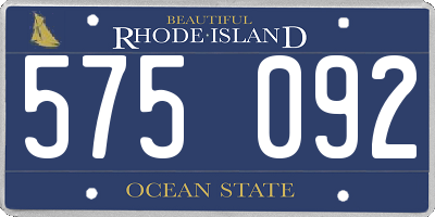 RI license plate 575092