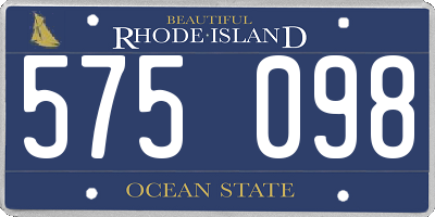 RI license plate 575098