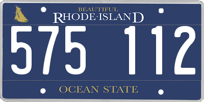 RI license plate 575112