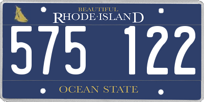 RI license plate 575122