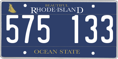 RI license plate 575133