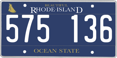 RI license plate 575136