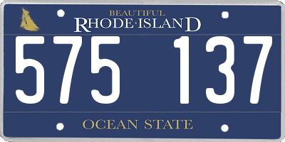 RI license plate 575137
