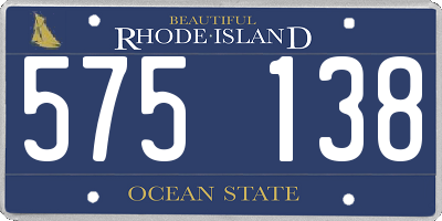 RI license plate 575138
