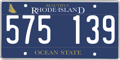 RI license plate 575139