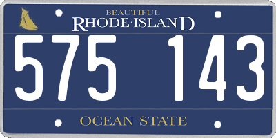 RI license plate 575143