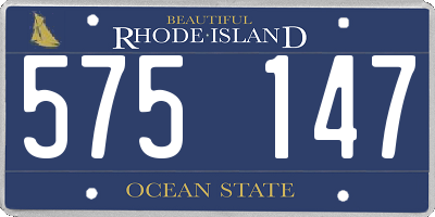 RI license plate 575147