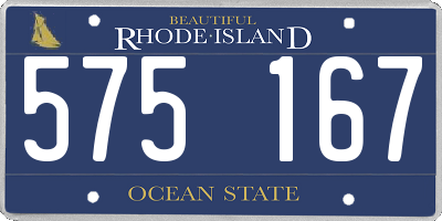 RI license plate 575167