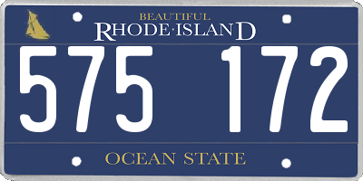 RI license plate 575172