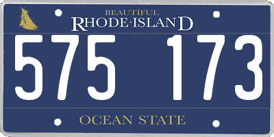 RI license plate 575173