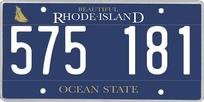 RI license plate 575181