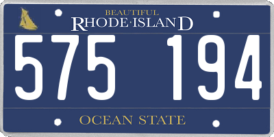 RI license plate 575194