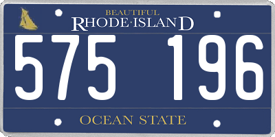 RI license plate 575196