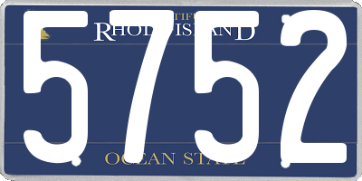 RI license plate 5752