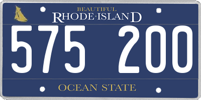 RI license plate 575200
