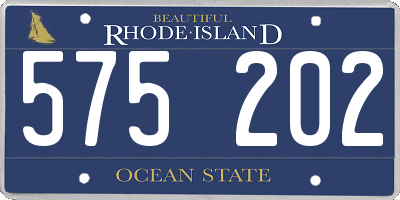 RI license plate 575202