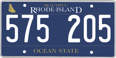 RI license plate 575205
