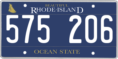 RI license plate 575206