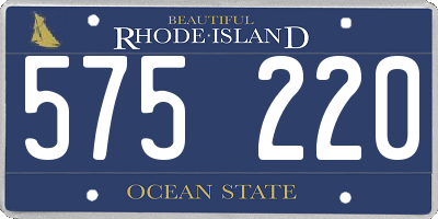 RI license plate 575220