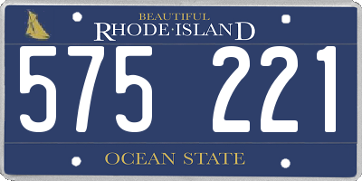 RI license plate 575221