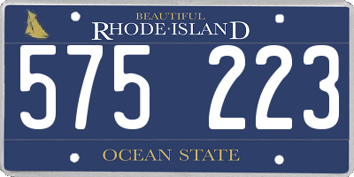 RI license plate 575223