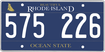 RI license plate 575226