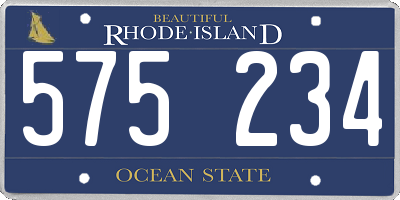 RI license plate 575234