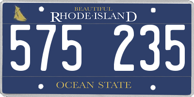 RI license plate 575235