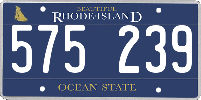 RI license plate 575239