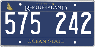 RI license plate 575242