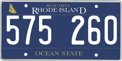 RI license plate 575260