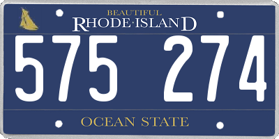 RI license plate 575274