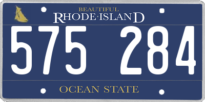 RI license plate 575284