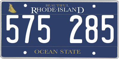 RI license plate 575285