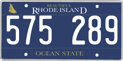 RI license plate 575289