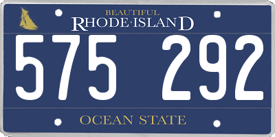 RI license plate 575292