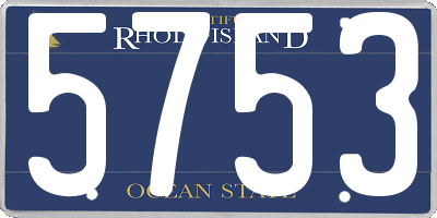 RI license plate 5753